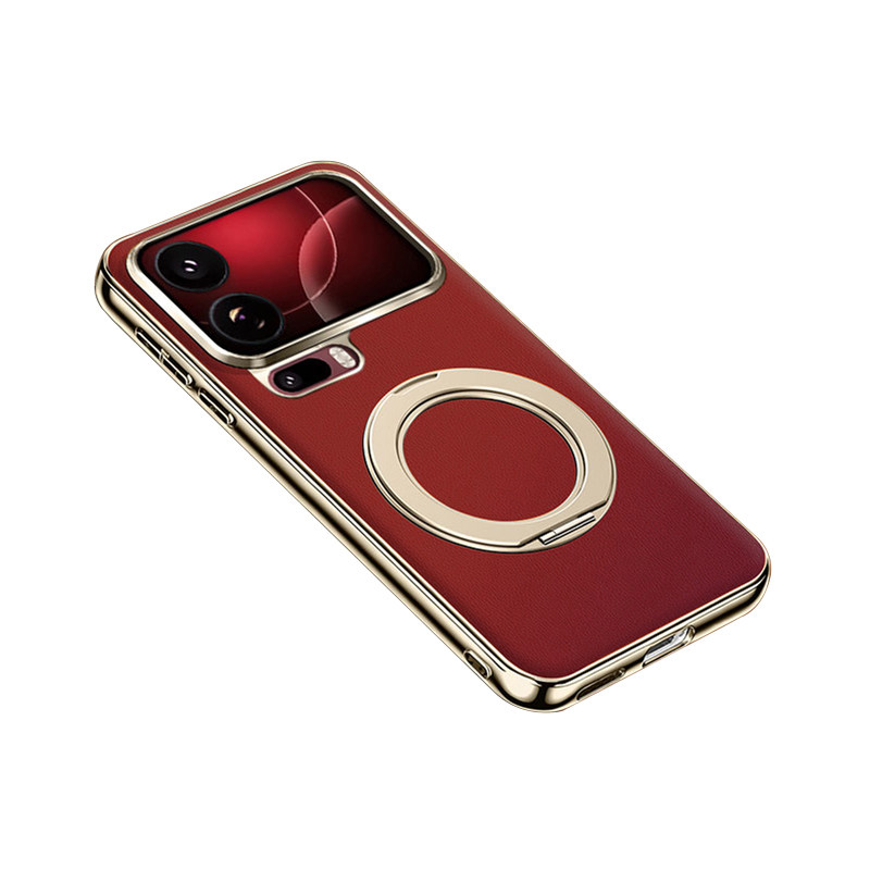 【纳帕真皮】适用小米18promax手机壳360°旋转磁吸支架新款xiaomi18pro保护套全包商务超薄防摔高档男女外壳