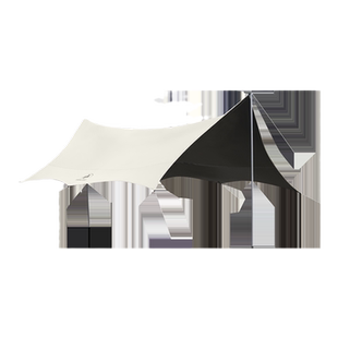 白鹿领地枫叶天幕户外露营八角天幕便携式黑胶防晒加大蝶形天幕