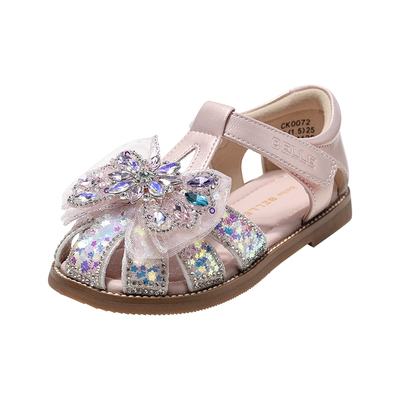 百丽女童包头公主凉鞋