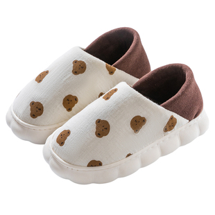 利达妮孕妇月子鞋秋冬季包跟保暖软底棉鞋4月份防滑厚底棉拖鞋女