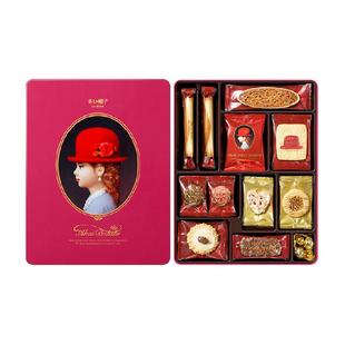 红帽子饼干粉色款铁盒曲奇礼盒日本进口零食送伴手礼喜饼