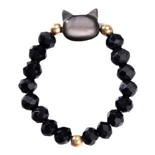 金美澳月光石可爱小猫咪戒指女小众设计2025新款爆款ins食指指环