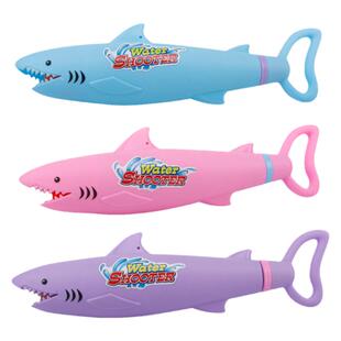 儿童水枪抽拉式喷水滋水枪洗澡玩具游泳池戏水宝宝鲨鱼卡通小水枪
