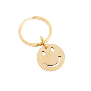美式复古好运笑脸汽车钥匙扣可爱铜牌挂件书包包拉链装饰情侣挂饰