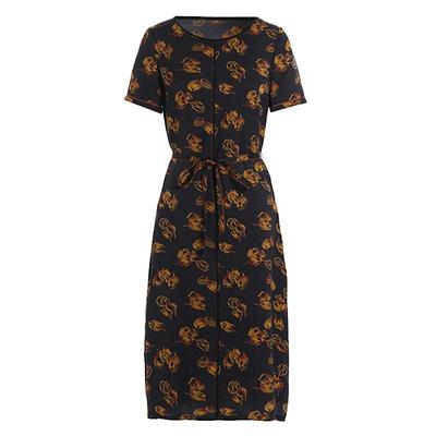 乔万尼时尚桑蚕丝连衣裙商场夏季新品短袖重磅真丝珍珠缎ES2E165