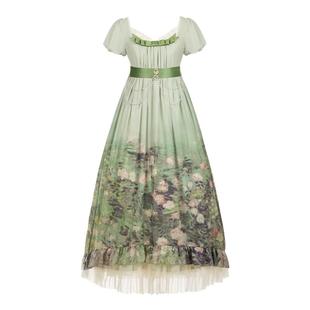 【盛开的蔷薇】withpuji原创设计油画柄雪纺op/jsk上衣双子lolita