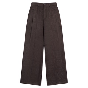 不晚BUWANJUST 加厚加绒立体显瘦剪裁西装腰头保暖羊毛裤 B1061