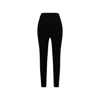 XULU原创秋冬云感拉毛弹力修身铅笔裤气质黑色百搭时髦感高腰长裤