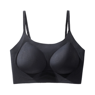 秋鹿粉底液隐形背心内衣女士2025夏新款光面无痕薄杯聚拢上托文胸