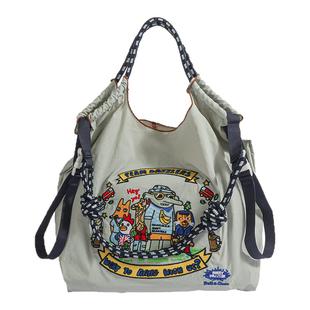 高圆圆同款日本ball chain刺绣动物园环保购物袋手提单肩托特包女