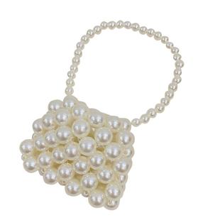 编织儿童包包女夏珍珠2025新款迷你女孩珠包宝宝女童斜挎小包手提