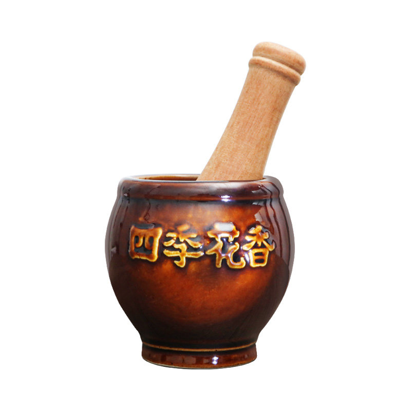 陶瓷蒜臼子家用老式蒜泥神器石臼捣蒜器研磨器剥蒜器压蒜器捣碎器