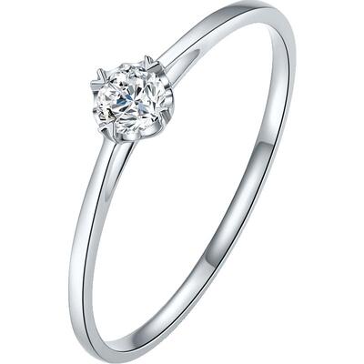 周六福18K金钻戒女四爪单镶璀璨克拉求婚30分天然真钻石送女友