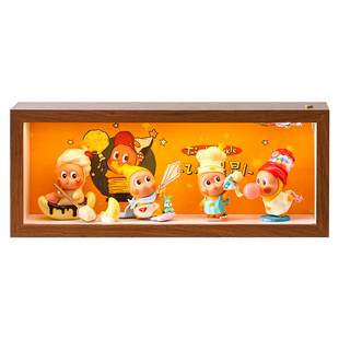 盲盒手办收纳盒摆件相框适用泡泡玛特星星人展示架柜造景灯光摆件