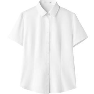 HLA/海澜之家三防科技短袖正装衬衫26夏季修身商务通勤上衣女装