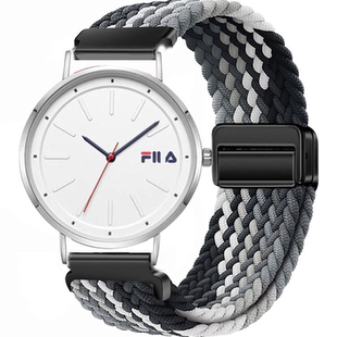 适用FILA斐乐6052男女款初高中学生手表表带磁吸编织透气替换腕带