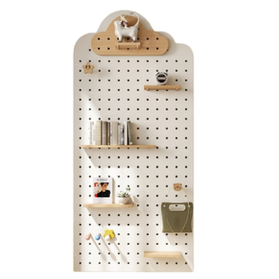 洞洞板实木定制置物架墙面上入户玄关阳台收纳展示架云朵造型墙板