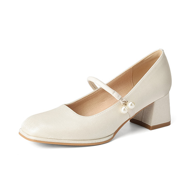 法式粗跟日常两穿婚鞋伴娘高跟鞋