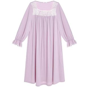 爱慕24秋冬睡美人睡衣女长袖带胸垫舒适莫代尔秋冬家居服睡裙