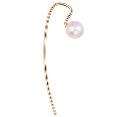 明牌珠宝18k金耳钉彩金珍珠女