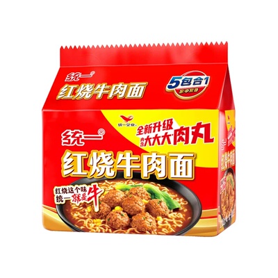 统一红烧牛肉面五合一袋装夜宵
