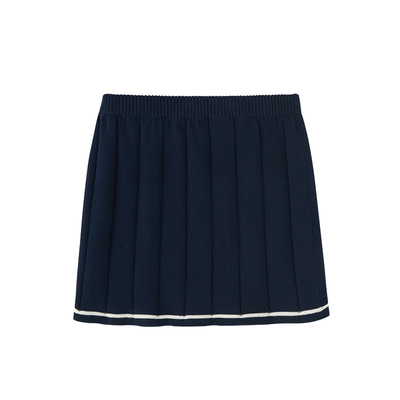 enhenn半身裙百褶儿童撞色针织