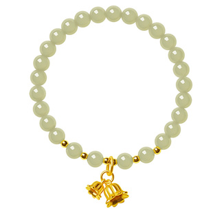 宫里上新和田玉手串女款天然正品玉石手链铃兰花生日礼物送妈妈