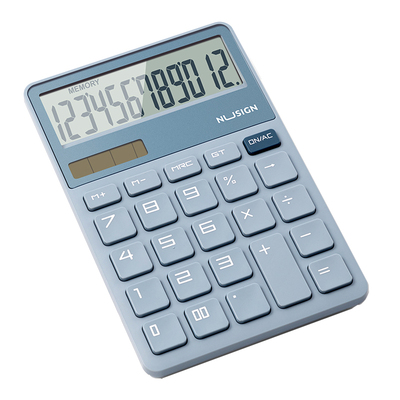 薄款机身得力双电源12桌面计算器