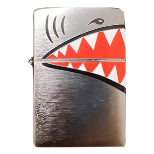 ZIPPO打火机正版防风煤油X战警火人变种人拉丝雕刻珐琅填漆鲨鱼嘴
