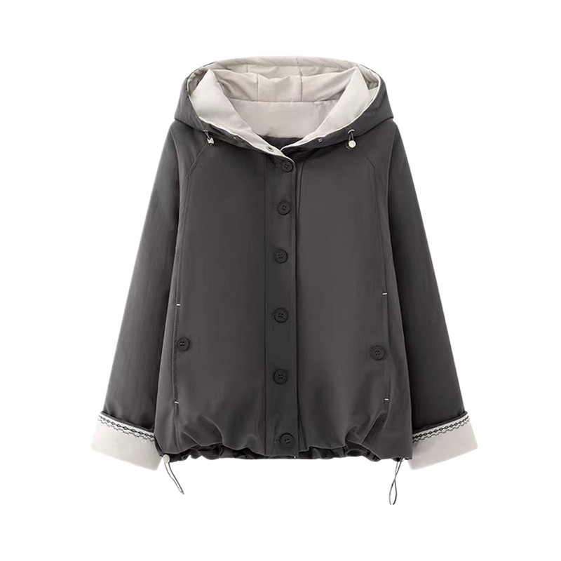 大码秋冬加棉派克服胖mm显瘦棉服