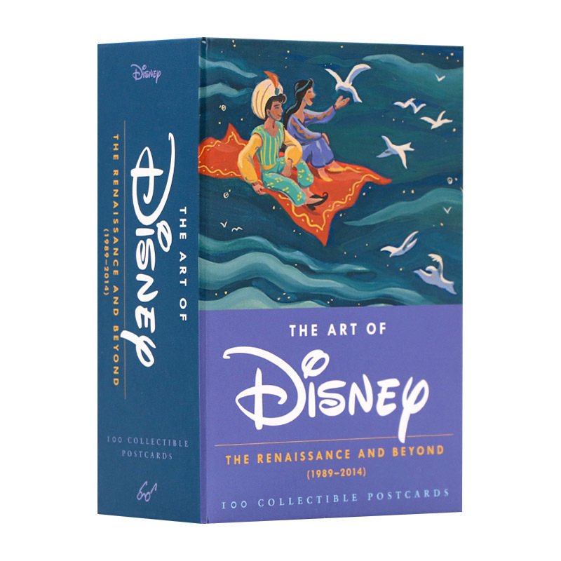 迪士尼经典动画明信片100张礼盒装复兴时期 The Art of Disney Postcards 英文原版艺术风格文创周边 英文版进口原版英语书籍