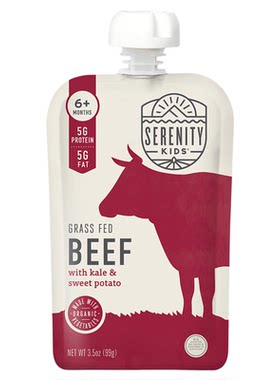 美国进口Serenity Kids宝宝婴儿辅食蔬菜泥鳄梨油有机草饲牛肉泥