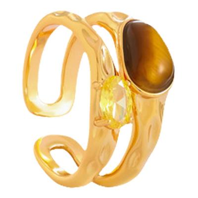 美拉德虎眼石戒指尾戒