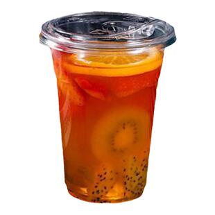 98口径PET冷饮杯一次性奶茶杯子柠檬茶咖啡杯塑料带盖防漏纸整箱