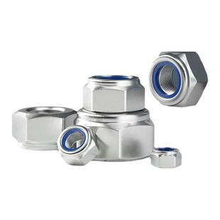 防松螺母止退201不锈钢螺帽防滑锁紧六角螺丝帽M3M4M5M6M8M10M12