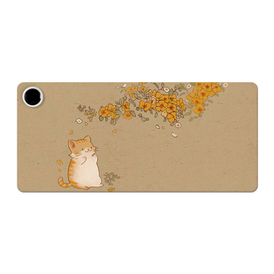 秋叶与小猫加热鼠标垫子女生国风超大发热暖桌垫办公室垫子桌面垫防水usb电脑键盘垫电热板暖手桌垫可加热垫