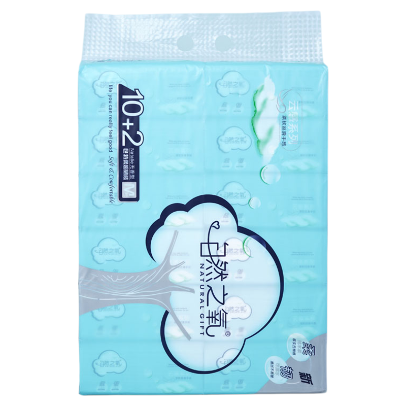 自然之氧抽纸400张12包装云感纸巾餐巾纸面巾纸家用大包实惠装