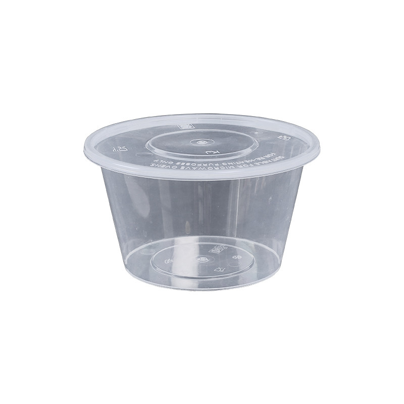 圆盒1000一次性餐盒食品级加厚塑料打包盒外卖快餐便当商用小汤碗