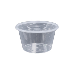 圆盒1000一次性餐盒食品级加厚塑料打包盒外卖快餐便当商用小汤碗