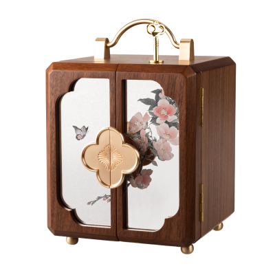 新婚礼物送新娘带锁木质首饰盒