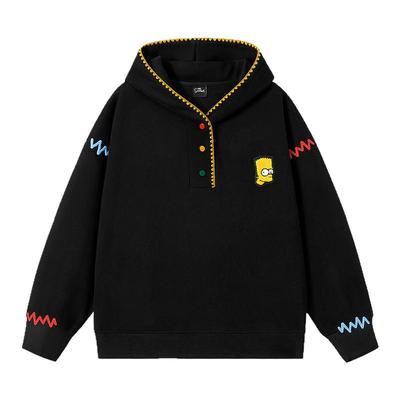 辛普森一家连帽卫衣情侣加绒加厚宽松冬季新款保暖情侣百搭上衣男