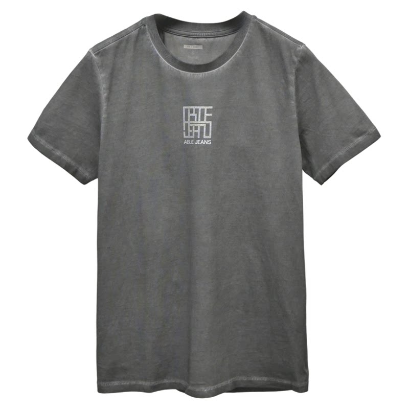 ABLE,JEANS夏季纯棉个性T恤男