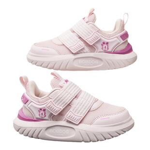 巴布豆童鞋女童鞋子2026新款春季皮面防水儿童运动鞋小女孩跑步鞋