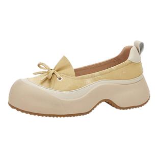 星期六厚底女鞋春夏新款女士配裙子单鞋一脚蹬百搭休闲鞋浅口单鞋