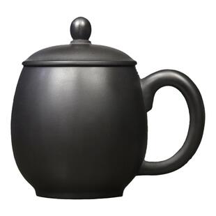 石黄紫砂杯大容量带盖杯男士高档女士款家用办公室泡茶杯陶瓷杯子