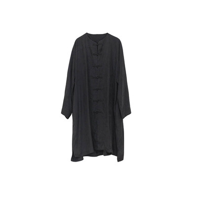 大拙模范艺术生穿搭丝滑铜氨丝国风国潮盘扣宽松款通勤衬衫211225