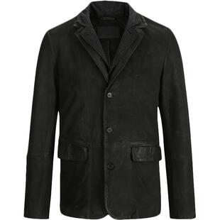 明星同款ALLSAINTS男士短款皮衣外套Survey飞行员夹克春季M061LB