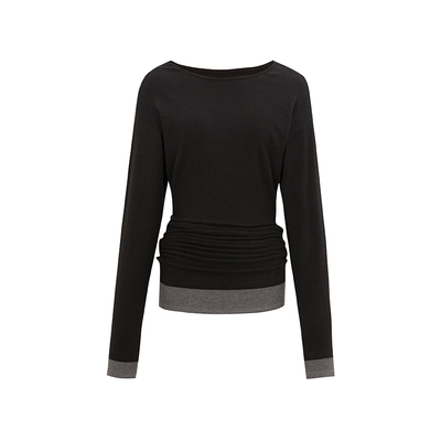 FUNNEL IN一字肩纽扣假两件针织衫女2025秋冬季新款套头打底上衣