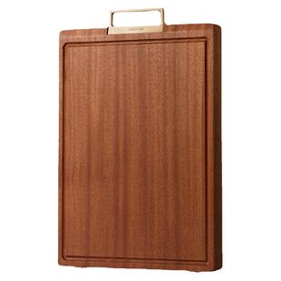 双枪菜板乌檀木整木砧板抗菌防霉实木切菜板家用案板防滑粘板大号