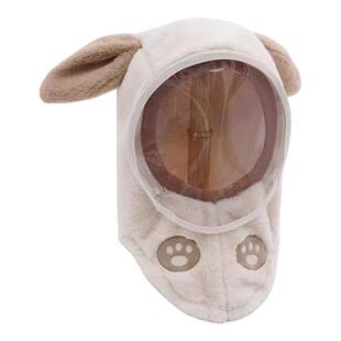 宝宝帽子冬季保暖男女儿童帽围巾一体帽防护面罩护耳套头防风帽子